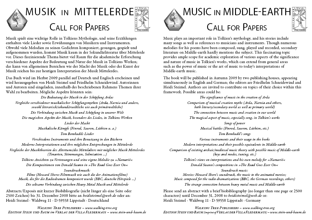 Call for Papers: Musik in Mittelerde
